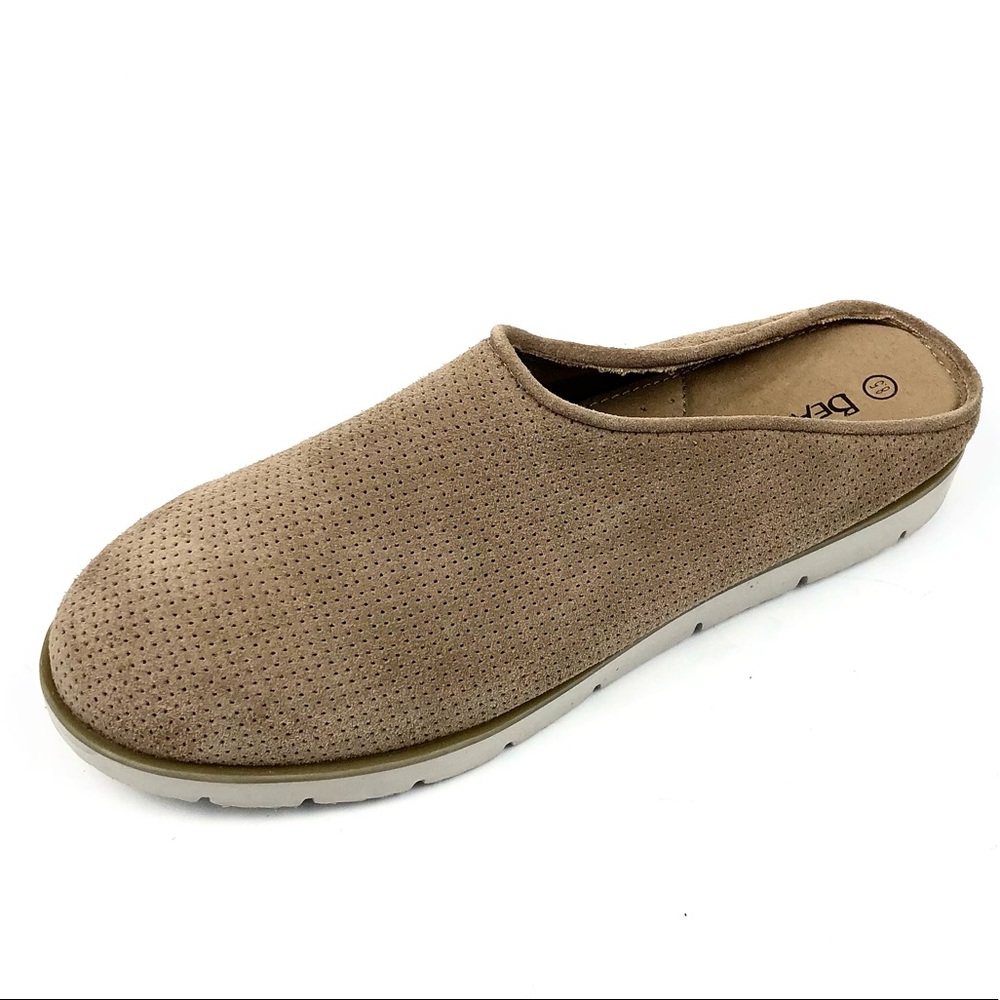 BearPaw Womens Slip On Tan Suede Mules Size 8.5